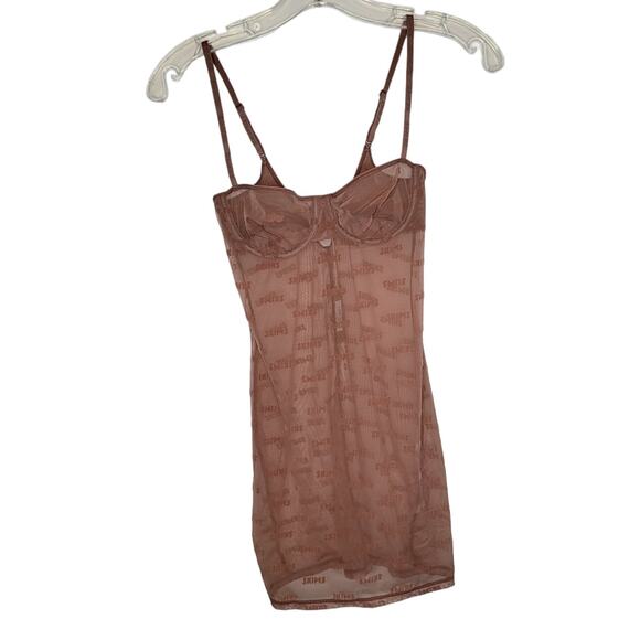 NEW Skims After Hours Slip Dress Rose Clay Logo Sheer Underwire Sexy Women XS - Picture 2 of 13
